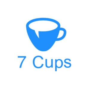 blue coffee cup logo with text that says 7 cups