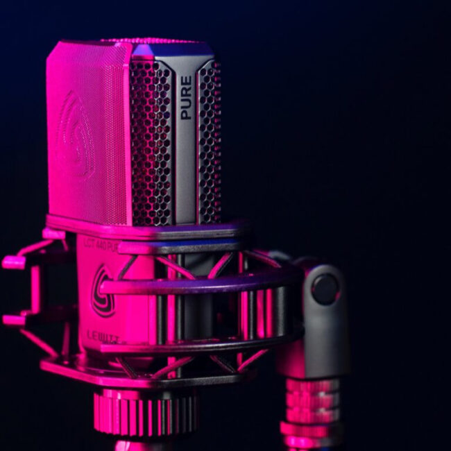 close up of microphone on stage