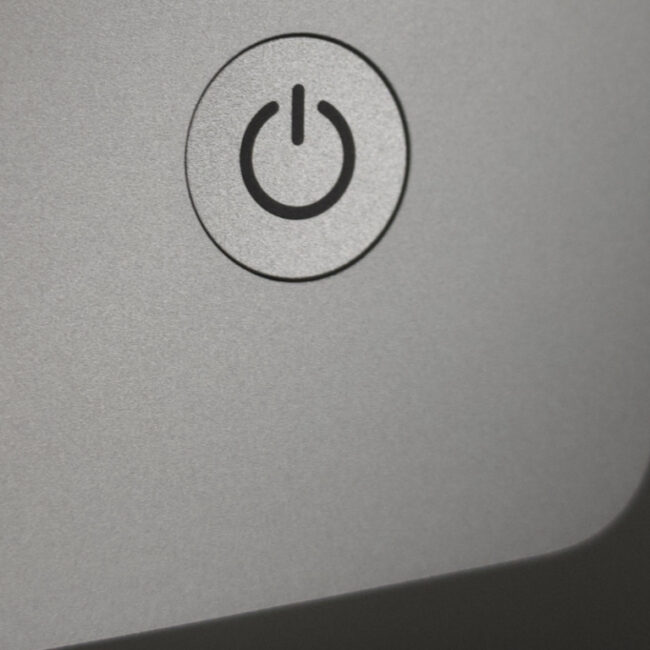 turning it off with the laptop power button