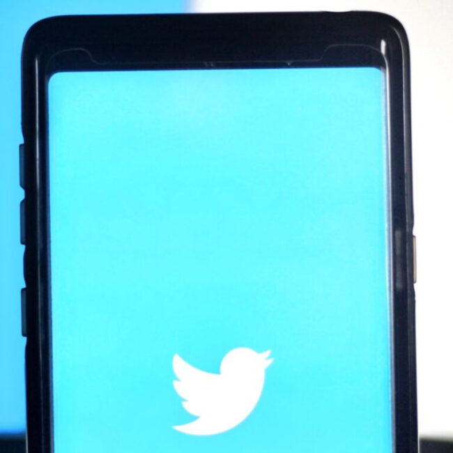 twitter logo shown on a smartphone