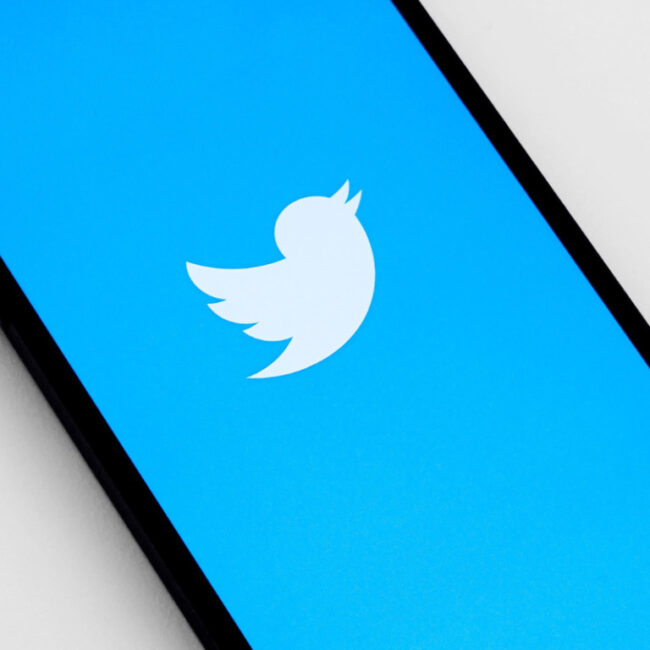 twitter logo on smartphone