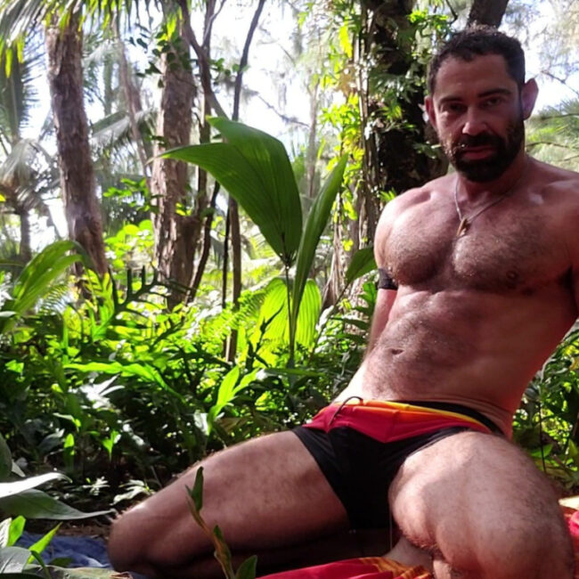 gay pornstar roman mercury shirtless in forest