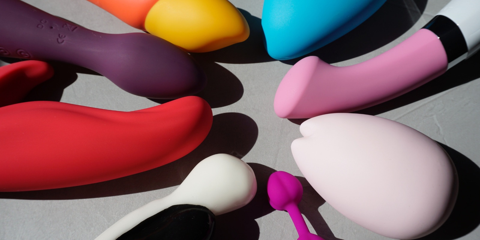 Assortment of sex toys and how to care for them