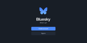 Bluesky login screen