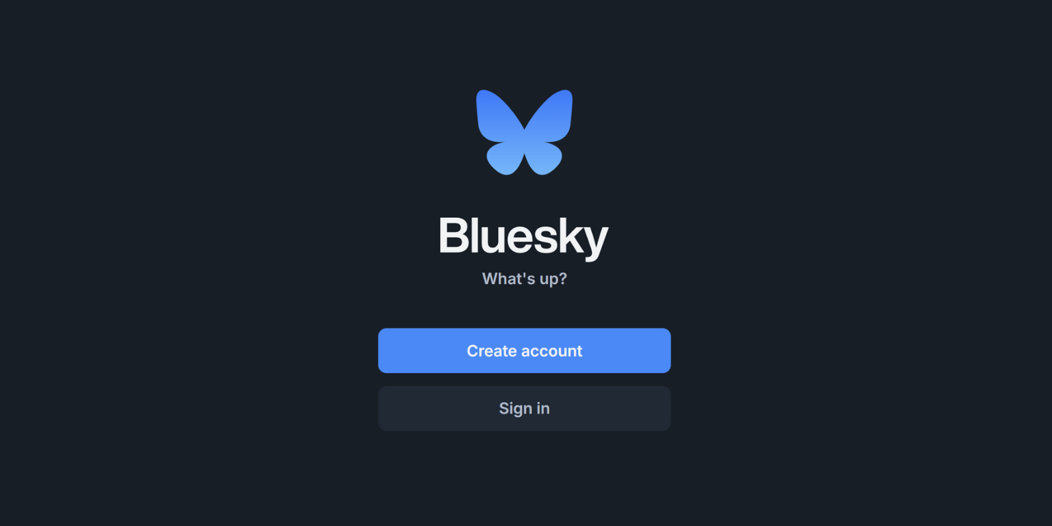 Bluesky login screen