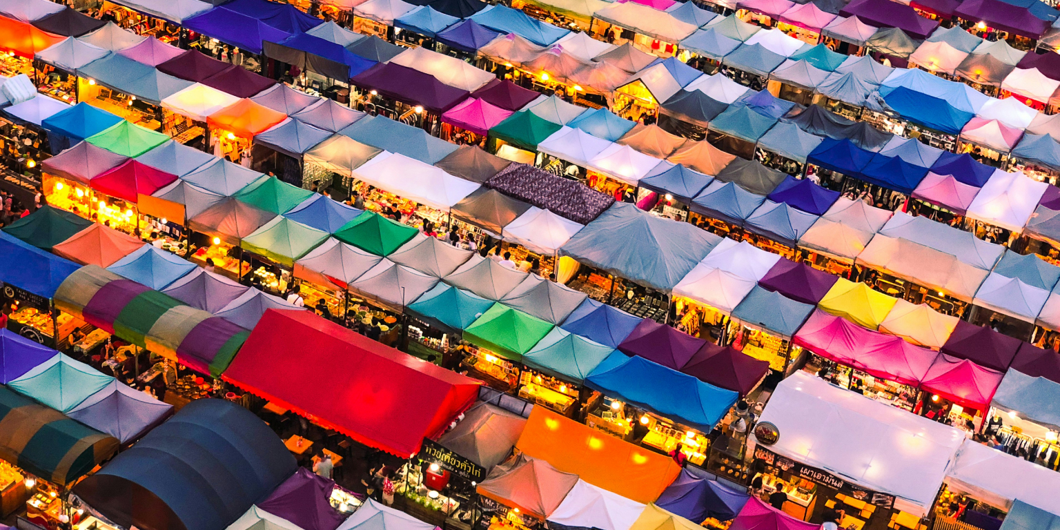 saturated colorful market