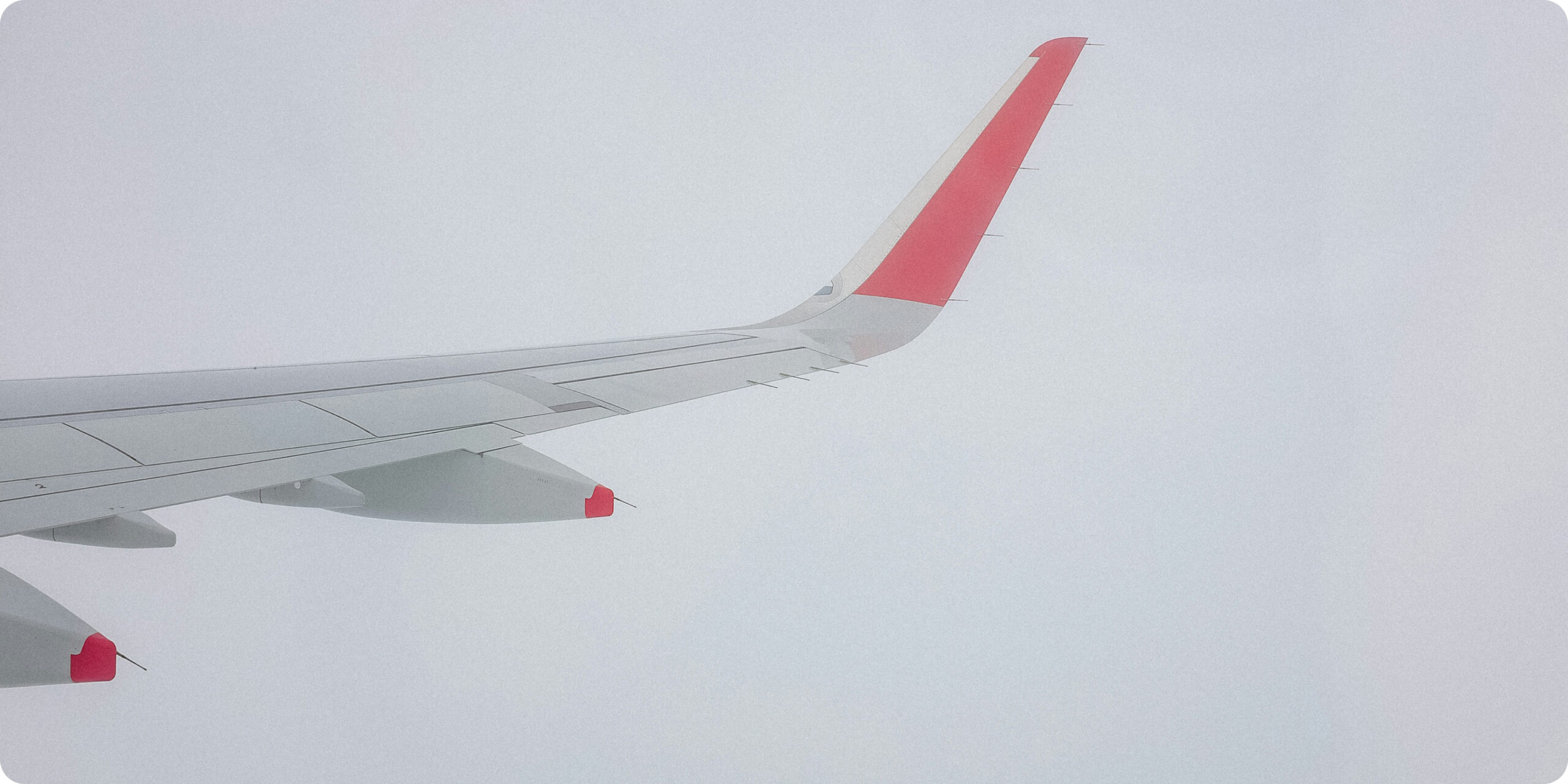 Plane wing in the air