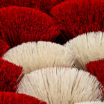 Red and white fans