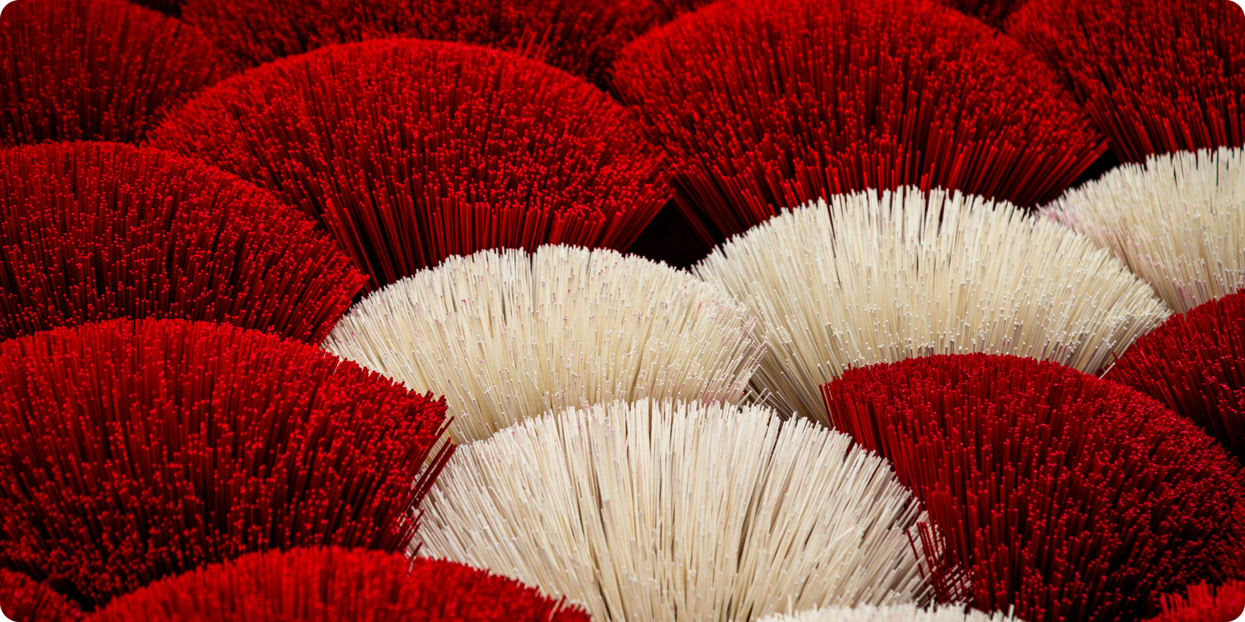 Red and white fans